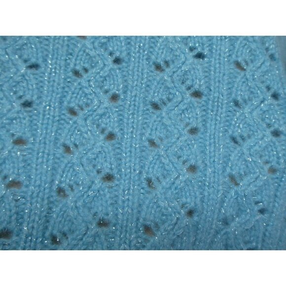 Neiman Marcus Sweater Womens Size M Cashmere Blend Blue Shimmery‎ - Picture 5 of 8